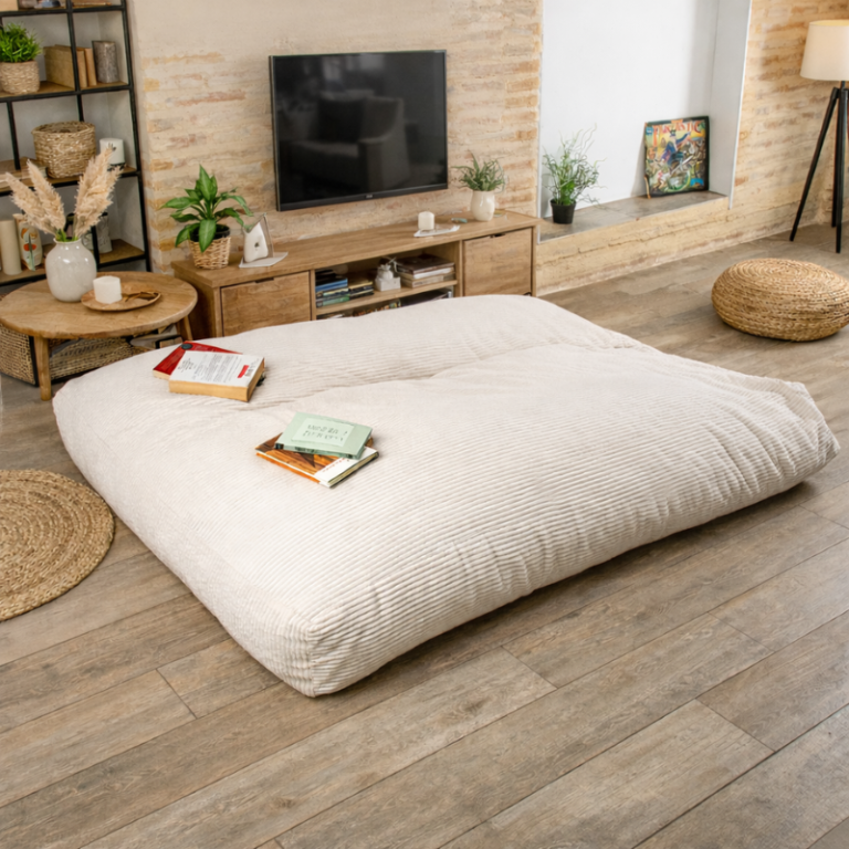Pouf lit convertible 2en1